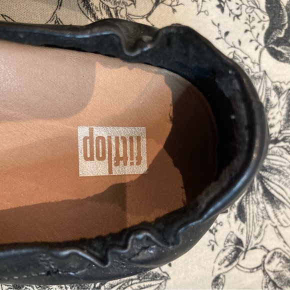 FITFLOP Sz 6 Twiss Crystal Sparkly Knot Leather Ballet Flats Slip On Shoes - Picture 11 of 11